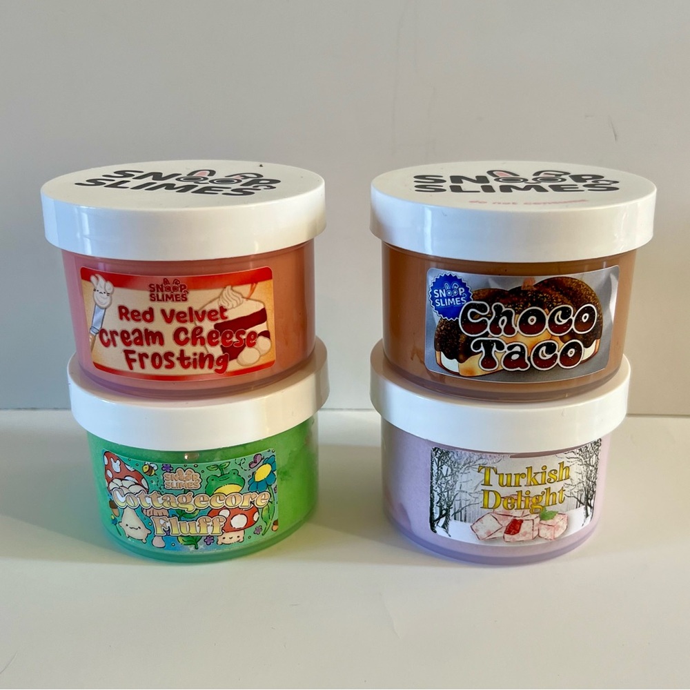 Snoop Slimes Lot 4 Red Velvet Cream Cheese Frosting Cottagecore Fluff Choco Taco